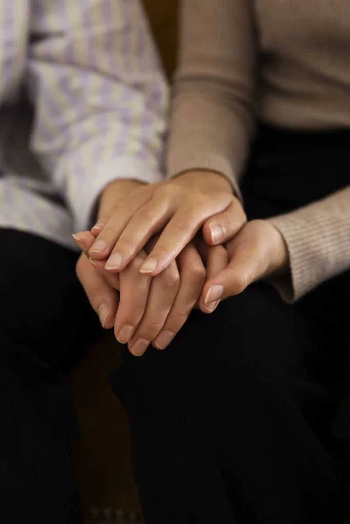 hands composition about support copy